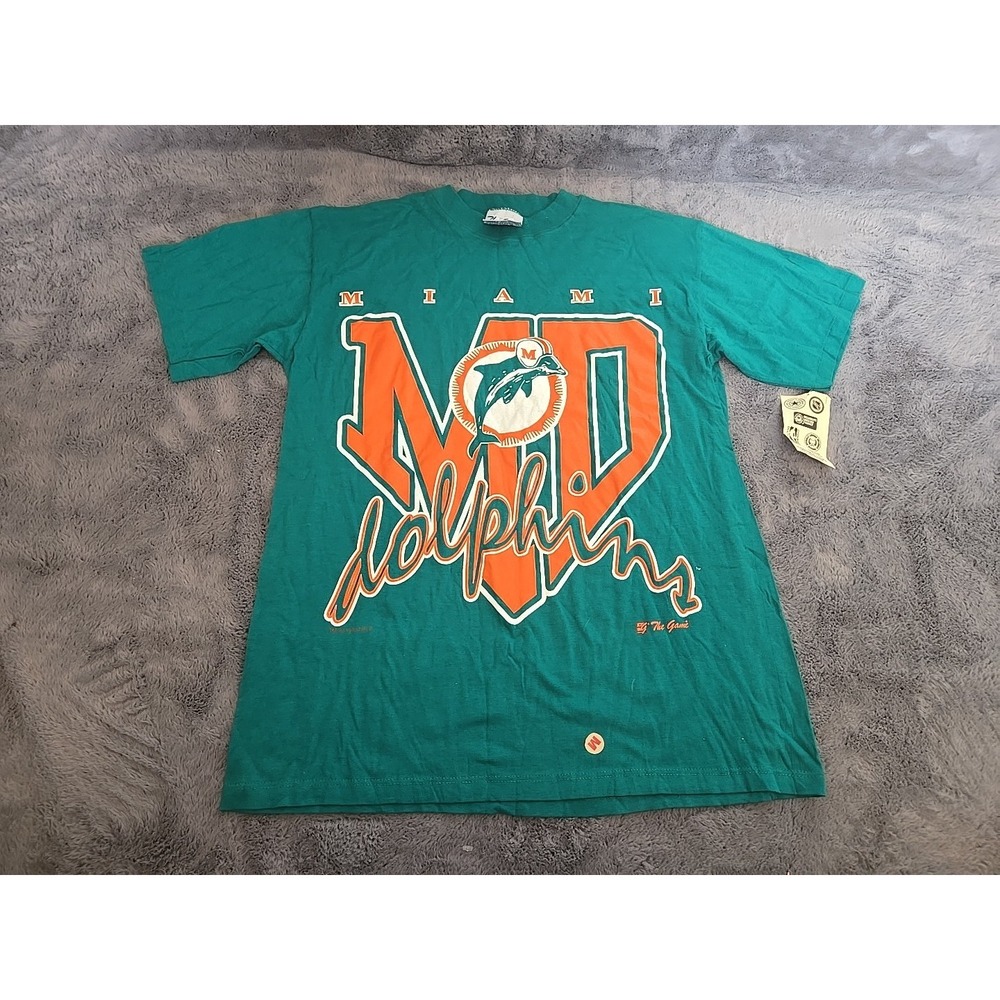Vintage Miami Dolphins Shirt The Game 1993 NOS New With Tags Medium Deadstock - Picture 6 of 16